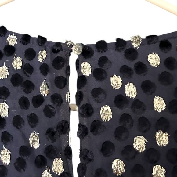 Kate Spade Scatter Dot Top Celestial Blue Women's XS Burnout Velvet Metallic - Picture 6 of 9